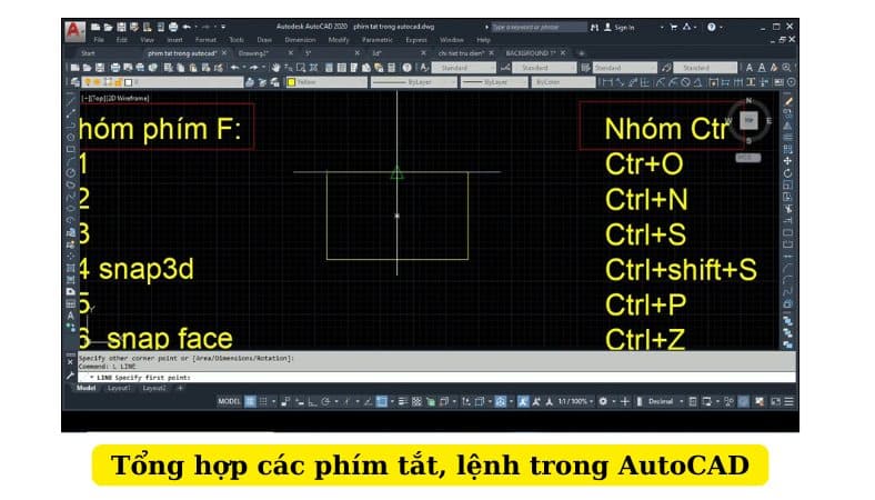 phím tắt, lệnh trong AutoCAD