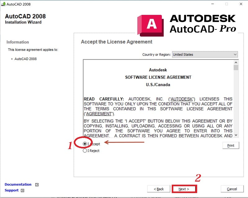 Cài đặt phần mềm AutoCAD 2008 -2