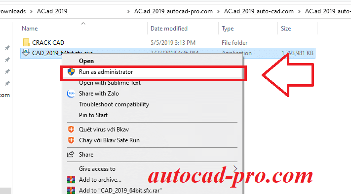 Cài đặt AutoCAD 2019