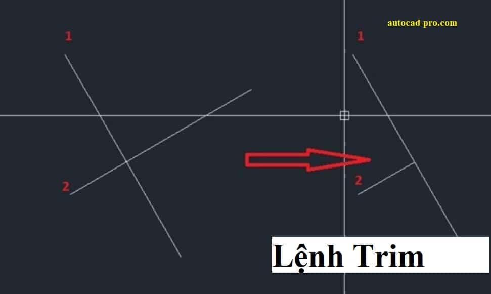 Lệnh Trim trong Autocad